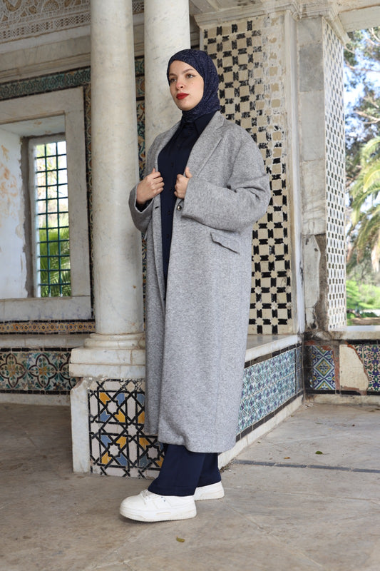 Manteau Long Oversize "L'Intemporel" Gris