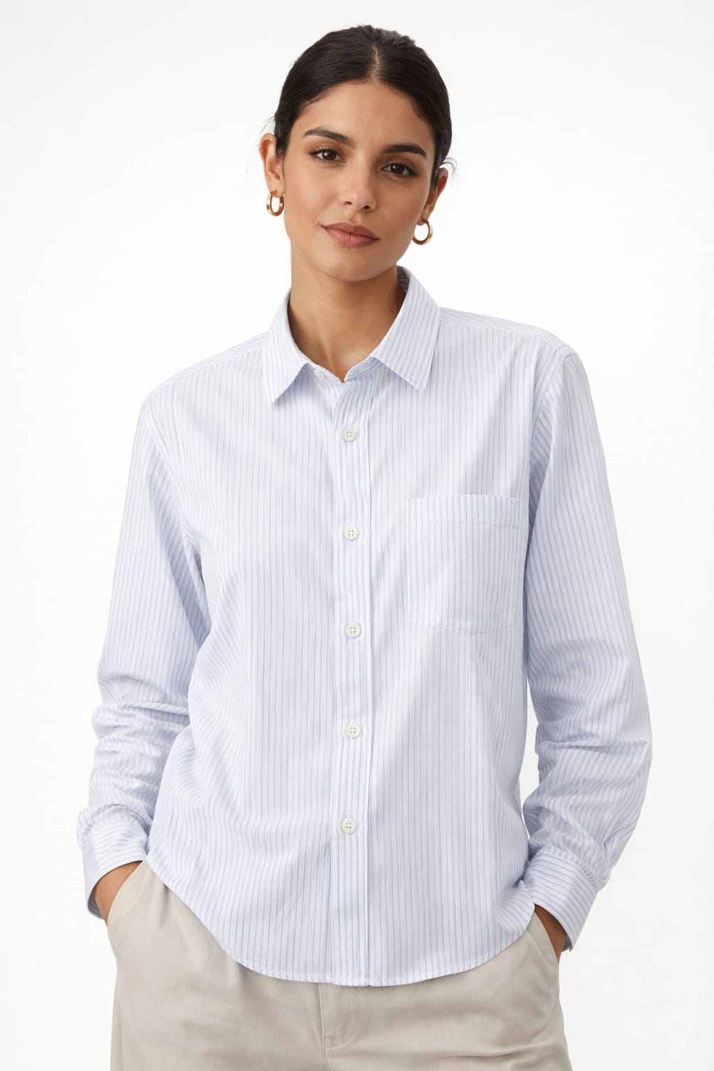 Chemise Rayée Ciel/Rose "L'essentielle"