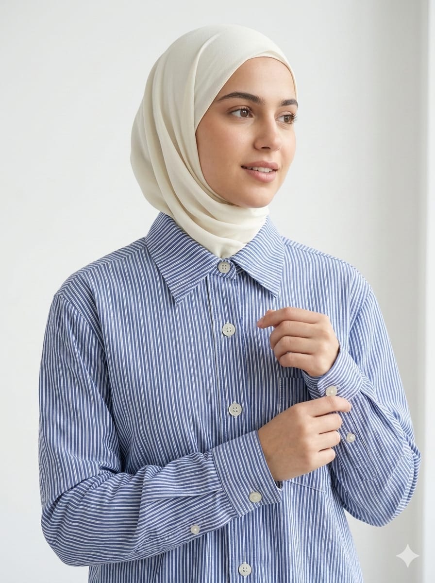 Chemise Rayée Bleu marine/Blanc "L'essentielle"