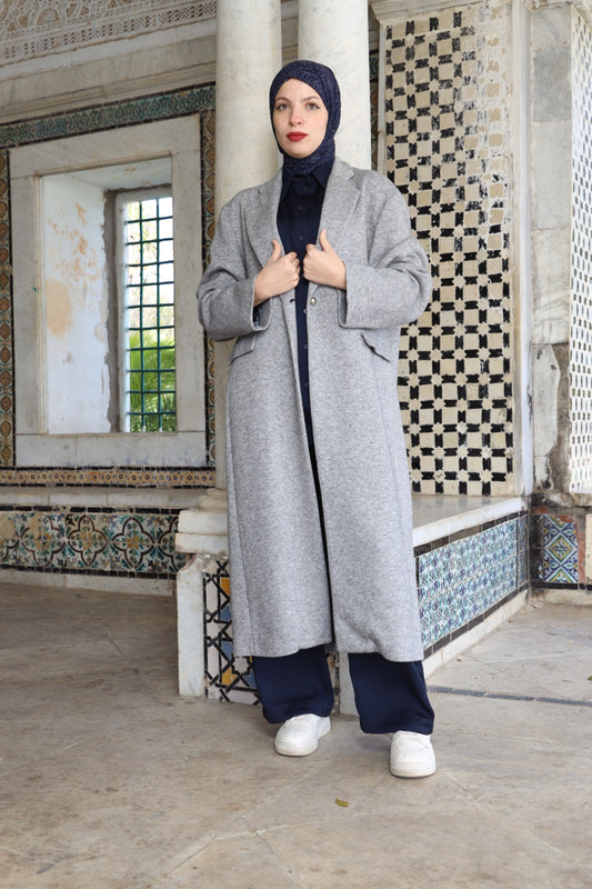 Manteau Long Oversize "L'Intemporel" Gris