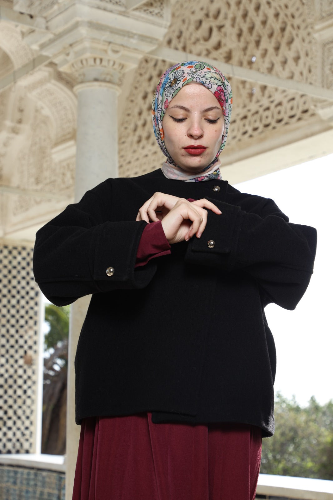 Veste Asymétrique en Cachemire Noir "L'Absolue"