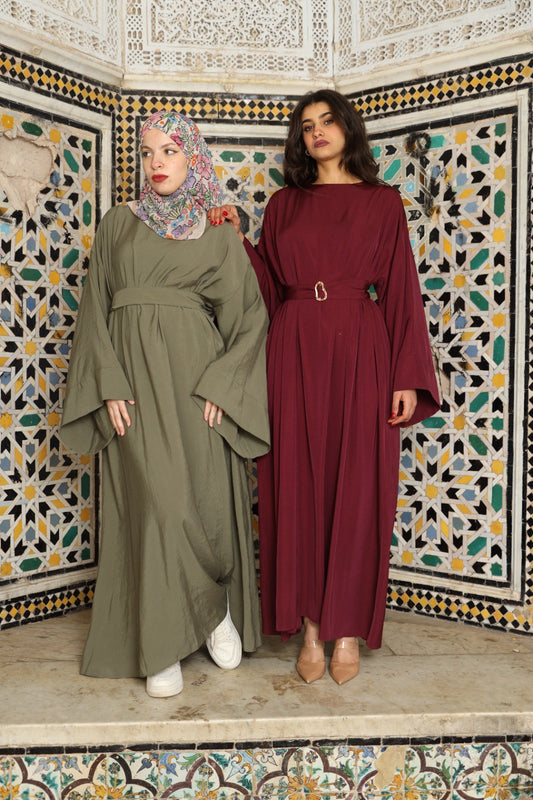 Robe Jasmine en "Rouge Bordeaux"