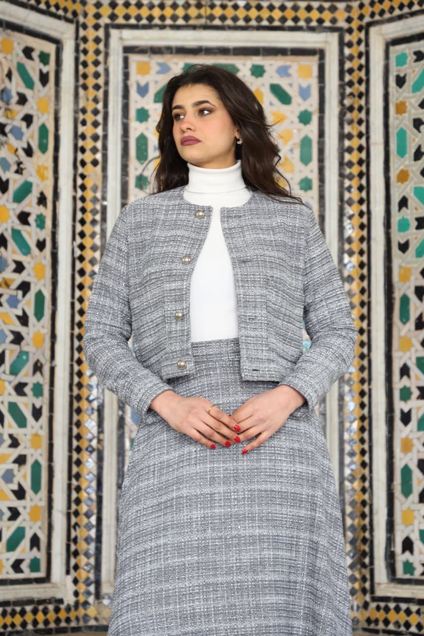 Set lys en "Gris" (Veste + Jupe)
