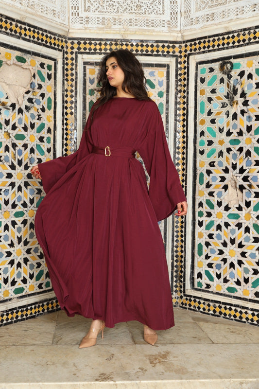 Robe Jasmine en "Rouge Bordeaux"