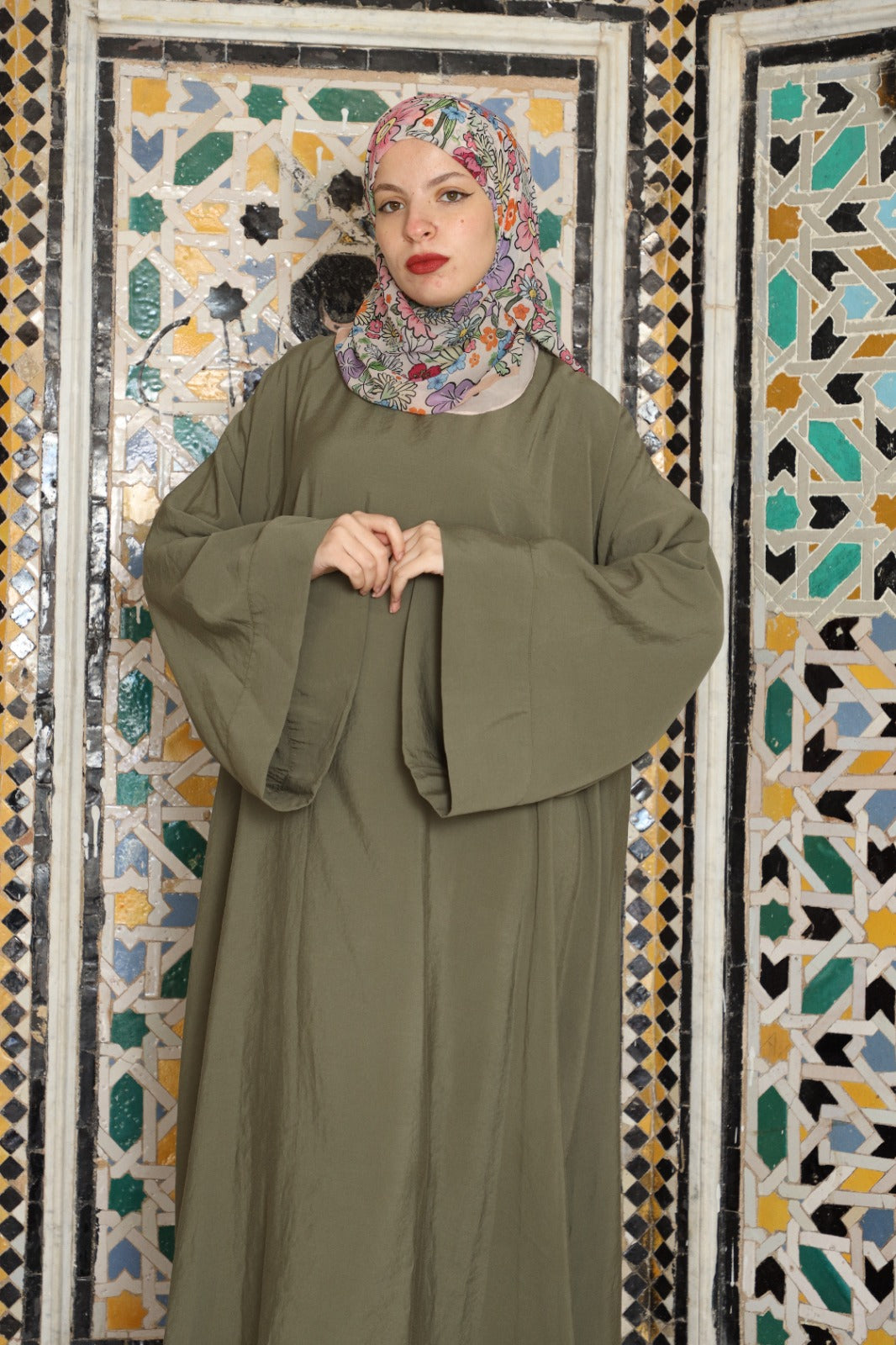 Robe Jasmine en "Vert Olive"