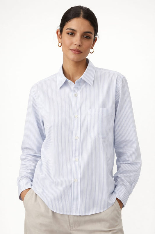Chemise Rayée Ciel/Rose "L'essentielle"