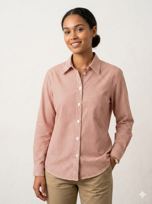 Chemise Rayée Rouge/Blanc "L'essentielle"